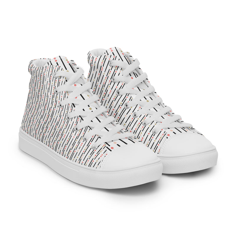 Black Stripe High Top #181 - Front View | HA!LO Canvas Sneakers