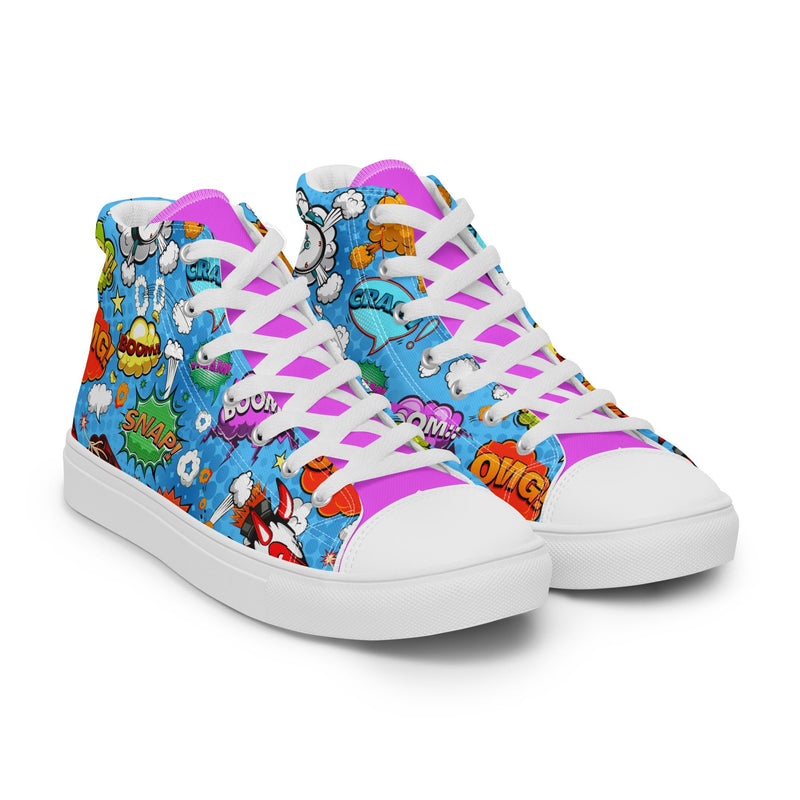 Comic Pop High Top #215 - Front View | HA!LO Canvas Sneakers