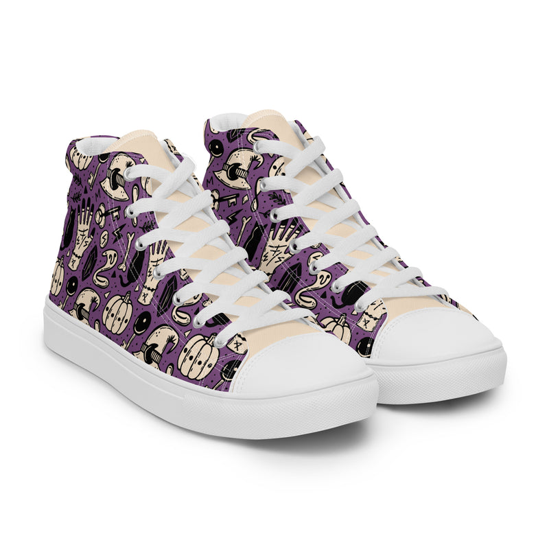 Purple Pumpkin High Top #230 - Front View | HA!LO Canvas Sneakers