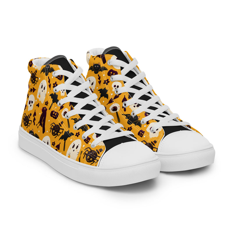 Halloween Cat High Top #235 - Front View | HA!LO Canvas Sneakers