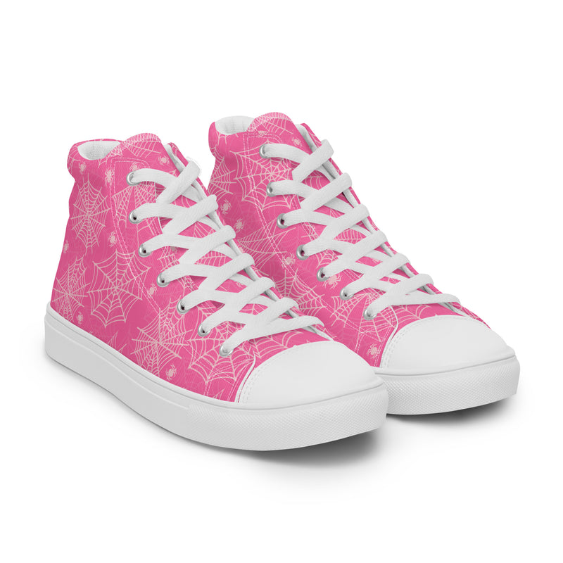 Pink Snowflake High Top #241 - Front View | HA!LO Canvas Sneakers