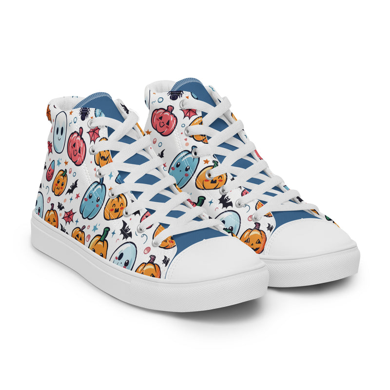 Halloween Pumpkin High Top #242 - Front View | HA!LO Canvas Sneakers