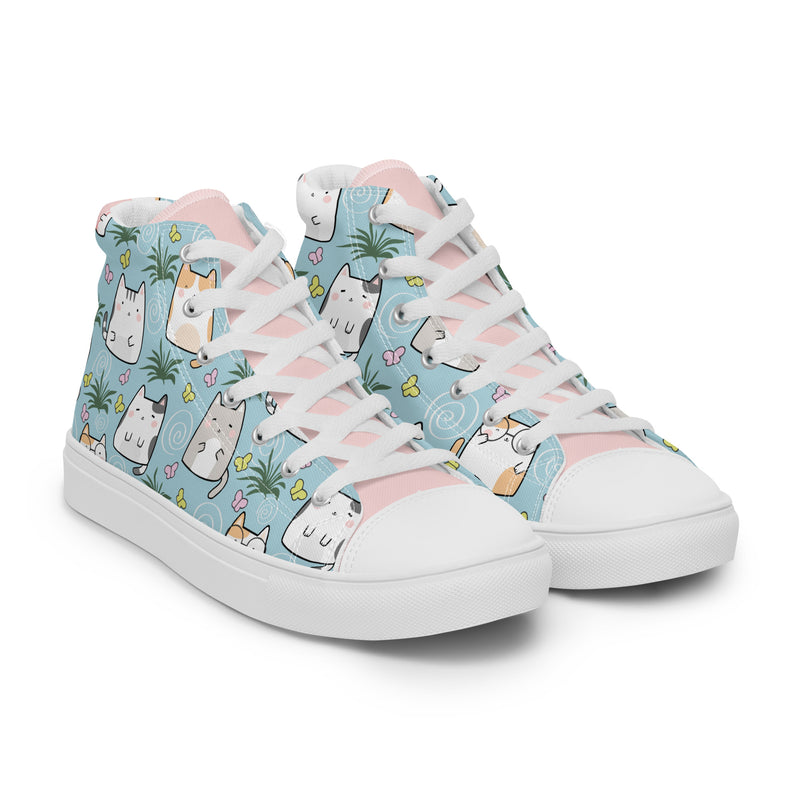 Plant Cat High Top #248 - Front View | HA!LO Canvas Sneakers