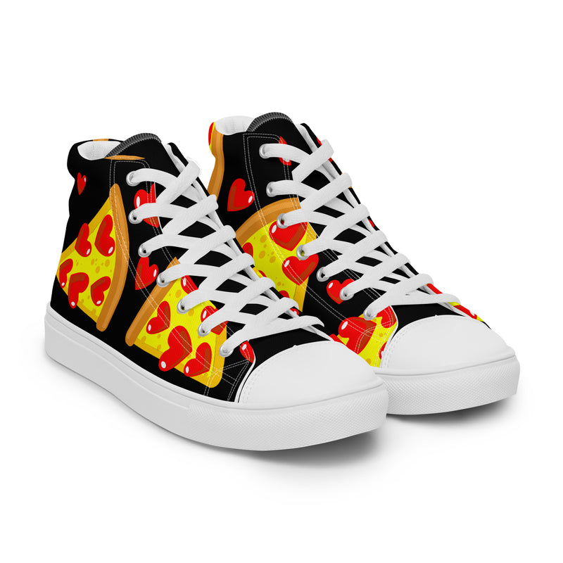 Pizza Heart High Top #258 - Front View | HA!LO Canvas Sneakers