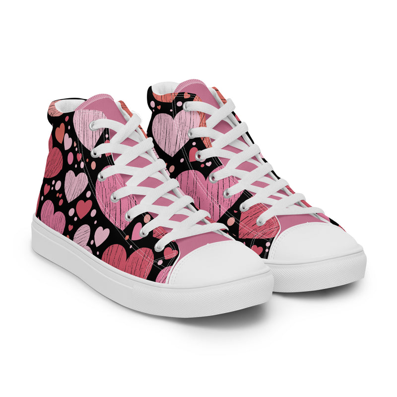 Heart Collage High Top #263 - Front View | HA!LO Canvas Sneakers