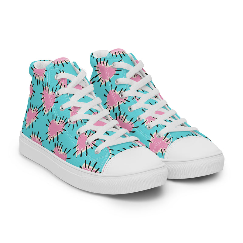 Pink Starburst High Top #266 - Front View | HA!LO Canvas Sneakers
