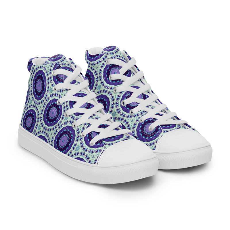 Violet Circle High Top #255 - Front View | HA!LO Canvas Sneakers