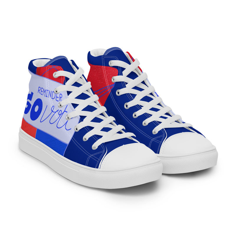 Go Vote High Top #293 - Front View | HA!LO Canvas Sneakers