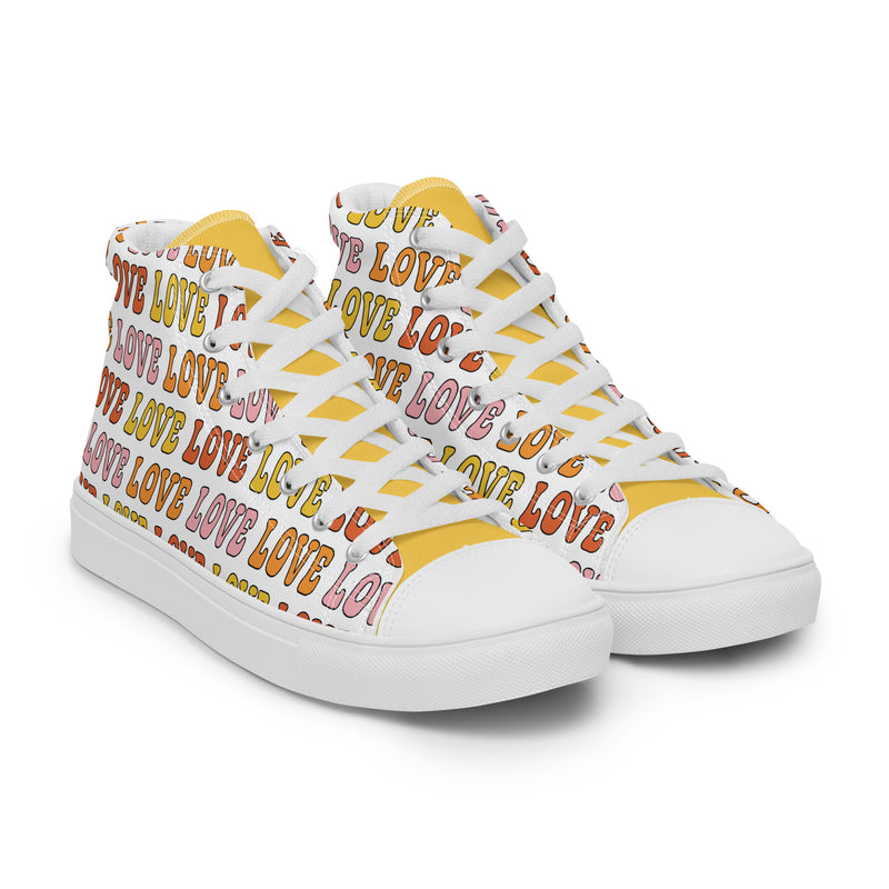 Love Word Art High Top #306 - Front View | HA!LO Canvas Sneakers