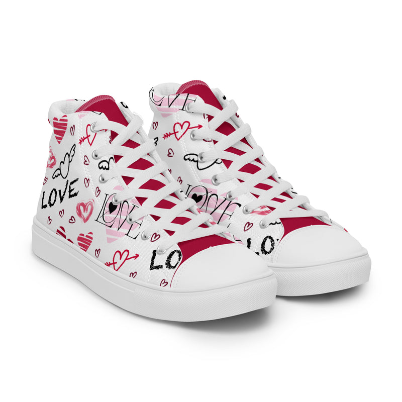 Love Doodle High Top #315 - Front View | HA!LO Canvas Sneakers