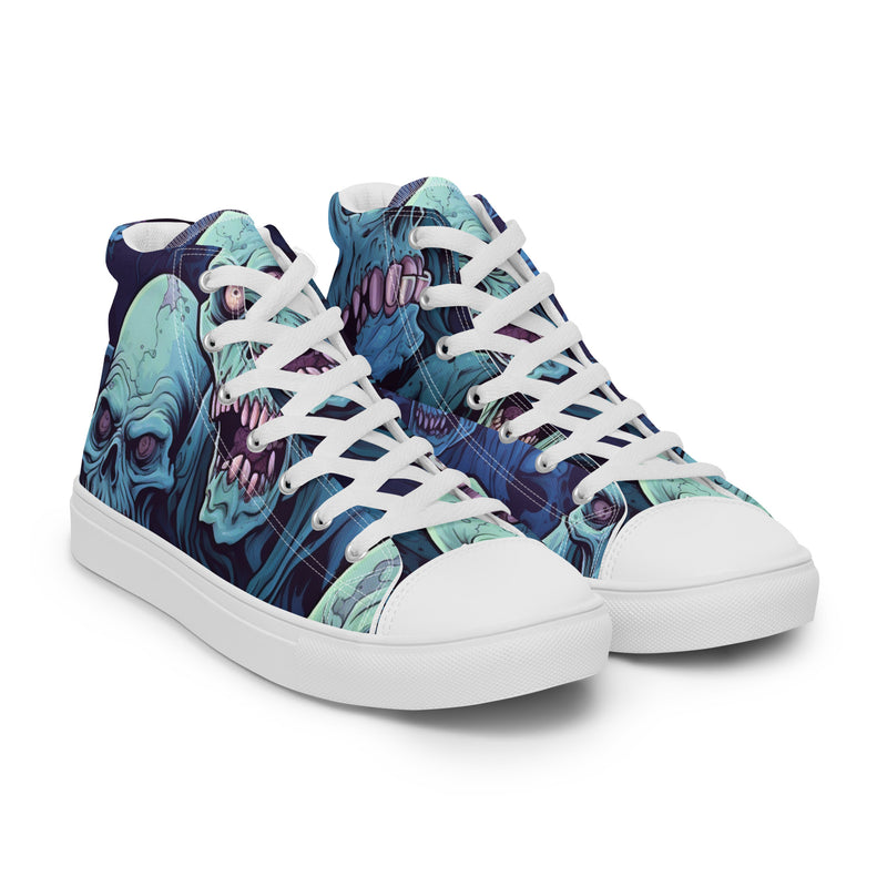 Abstract Color Block High Top #350 - Front View | HA!LO Canvas Sneakers