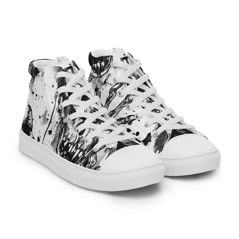 Halloween Skull Splatter High Top #340 - Front View | HA!LO Canvas Sneakers