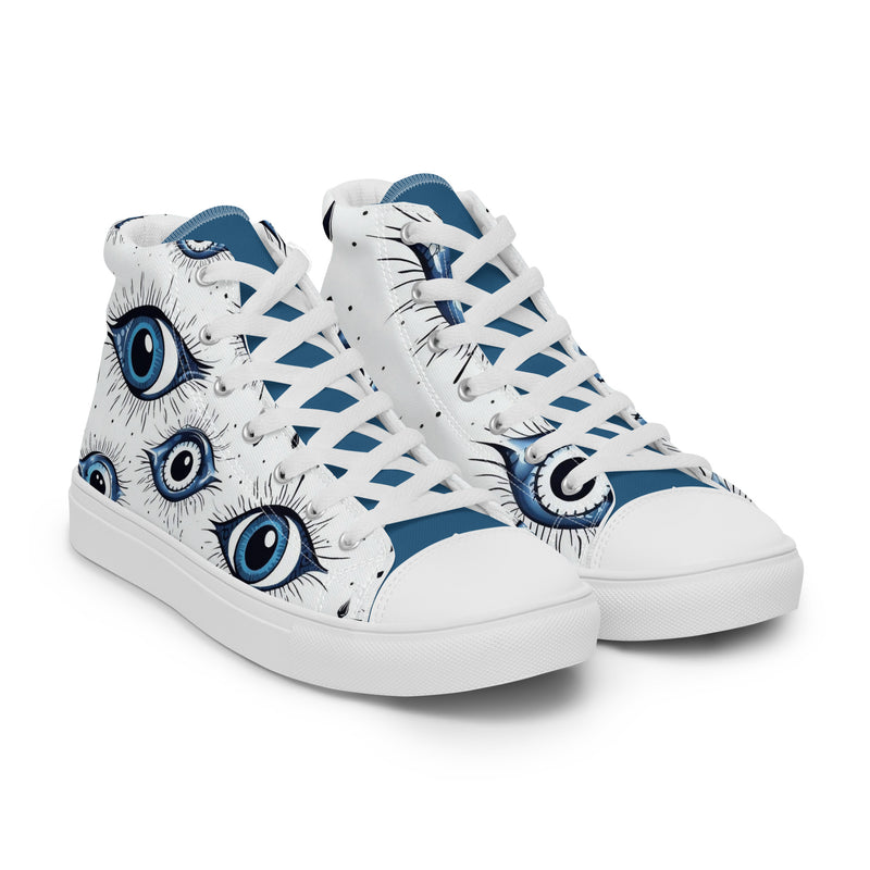 Evil Eye High Top #342 - Back View | HA!LO Canvas Sneakers