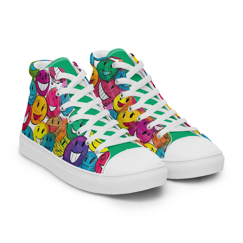 HA!LO Smiley Face #335 — Women’s Canvas High Top