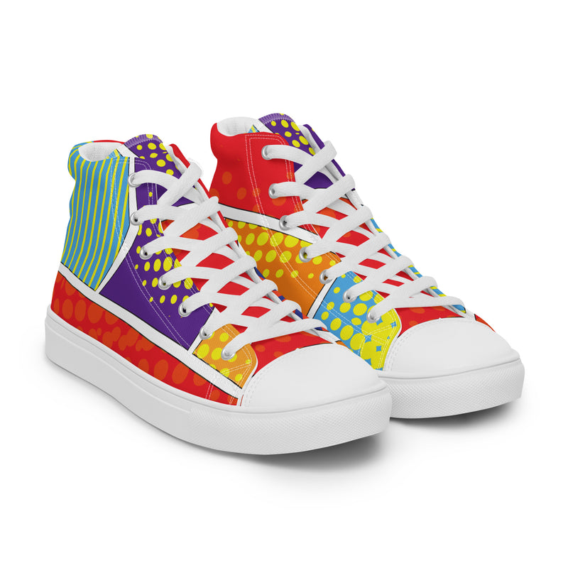 HA!LO Geometric Print #336 — Women’s Canvas High Top