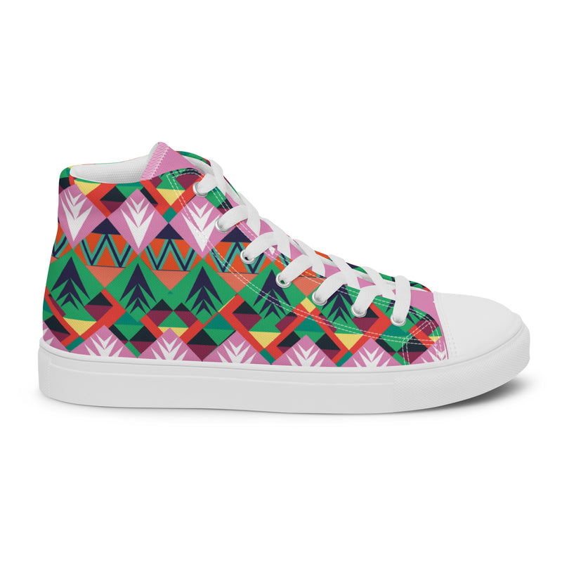 HA!LO Tribal Geometric #338 — Women’s Canvas High Top